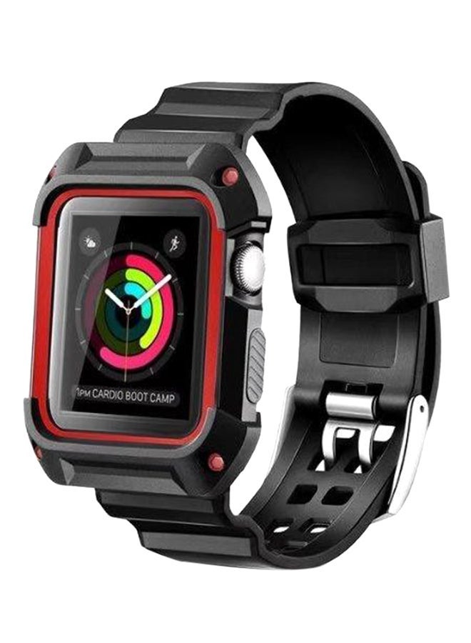 NIBEMINENT Replacement Strap With Frame For Apple Watch Series 3/2/1 Black