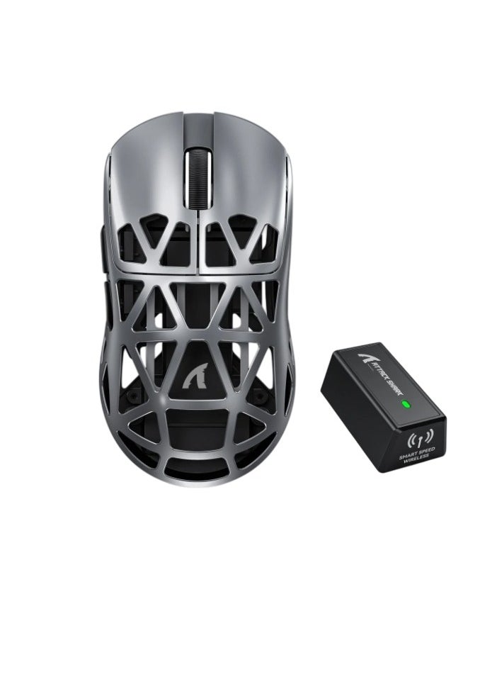 Attack Shark R2 Magnesium Alloy Wireless Mouse, 8k Fast And Accurate Gaming Mouse, Compact And Lightweight Bluetooth Mouse, Elegant Design Computer Mouse With Three Modes, (1pc, Grey)  - Image 1