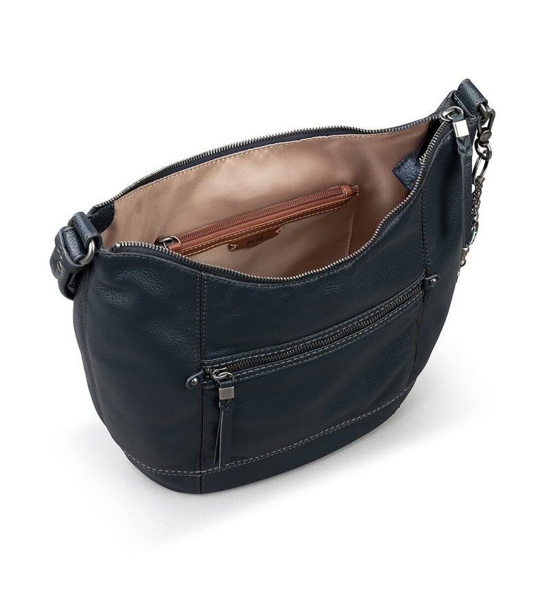 The Sak Sequoia Hobo Bag in Leather, Single Shoulder Strap, Indigo - Image 3
