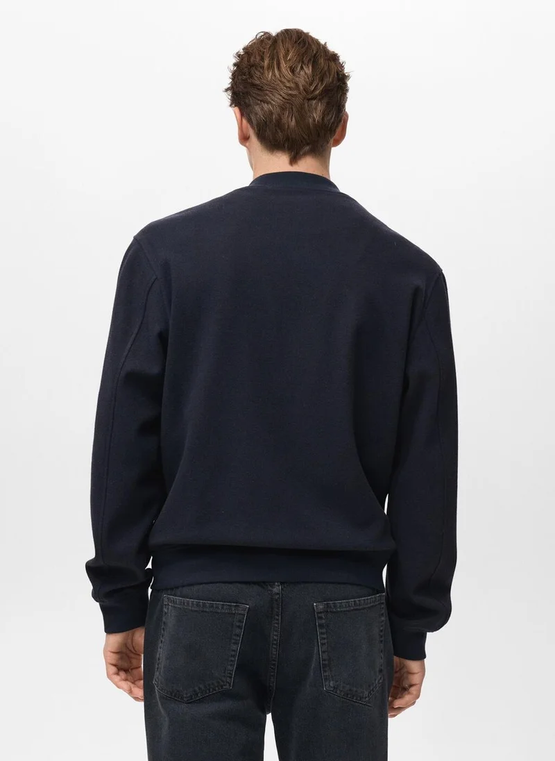 Mango Man Bomber hoodie with zip