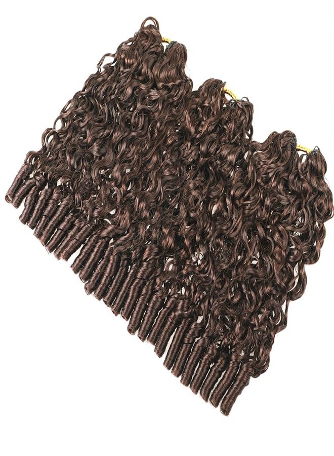 JYZ Burmese Curly Crochet Human Hair Pre-Separated Invisble Micro Loop Human Crochet Hair Extensions Seamless and Knotless Feather Crochet Human Hair 14" 4# Medium Brown 100 Strands(2 Pack 120g) - Image 5