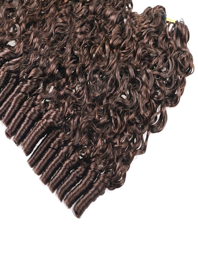JYZ Burmese Curly Crochet Human Hair Pre-Separated Invisble Micro Loop Human Crochet Hair Extensions Seamless and Knotless Feather Crochet Human Hair 14" 4# Medium Brown 100 Strands(2 Pack 120g) - Image 3