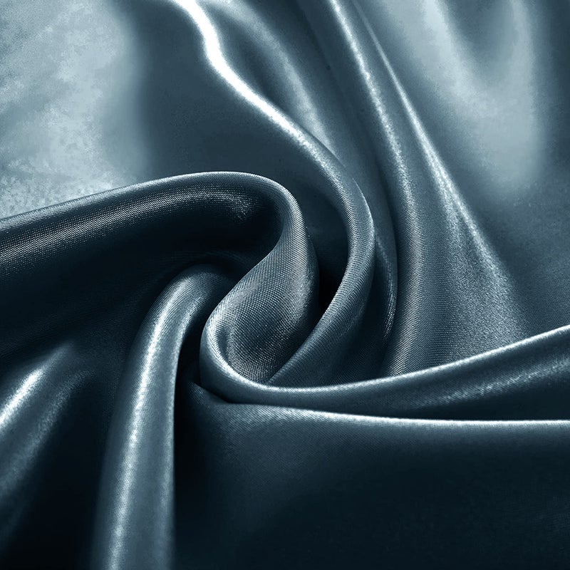 Homiest Deep Sea Blue Satin Fitted Sheet King Size Fitted Bed Sheet  Deep Pocket Fitted Sheet Only  Luxury & Ultra Soft Bedding Fitted Sheet Single Bottom Bed Sheets Sold Separately - Image 4