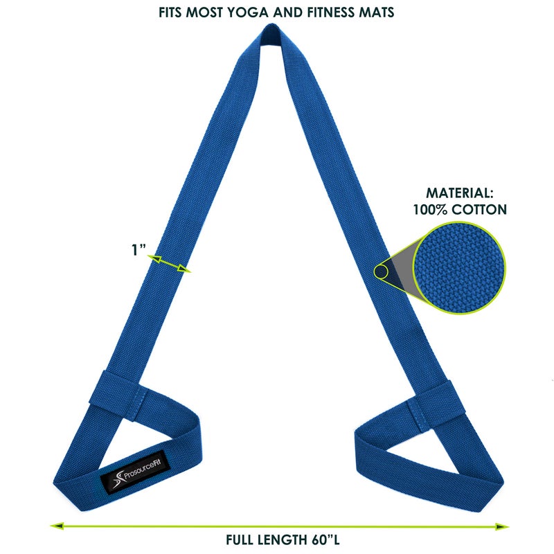 ProSourceFit حزام حمل حصيرة اليوغا من بروسورس فيت، حزام حمل قابل للتعديل بسهولة بطول 60 بوصة من القطن (5 ألوان للاختيار من بينها) - Image 3