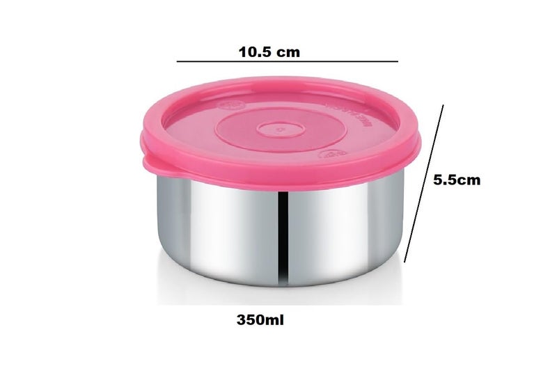 Foliam Leak Proof Click and Seal Lock Stainless Steel Storage/Air Tight Tiffin Container/Lunch Container with lid (LD-250+350+450ml) - Image 3