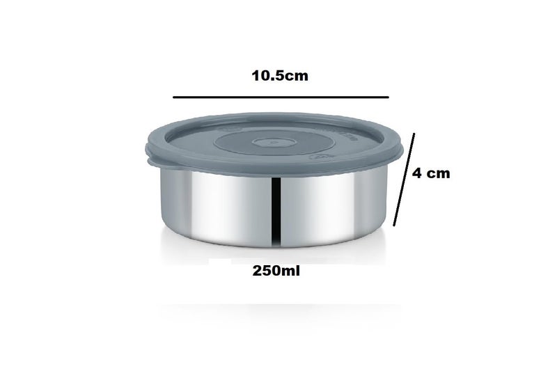 Foliam Leak Proof Click and Seal Lock Stainless Steel Storage/Air Tight Tiffin Container/Lunch Container with lid (LD-250+350+450ml) - Image 2