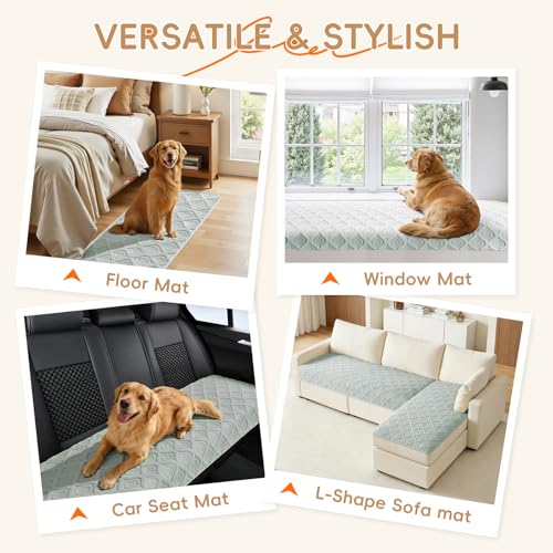 Arfntevss Couch Cover for Dogs Plush Washable Sofa Covers for 3 Cushion Couch Pet Friendly Fuzzy Sofa Slipcovers 3 Seat Anti-Slip Boho Sectional Furniture Protector (Jacquard Plush Gray, 35.5" x 71") - Image 5