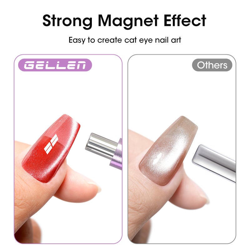 Gellen Double-Ended Cat Eye Magnet Stick for Nail â€“ Dual Cat Eye Gel Nail Polish Sturdy Magnet Tool with Round Beads, Multifunctional Cat-Eye Nail Art Effect at Home or Salon DIY - Image 5