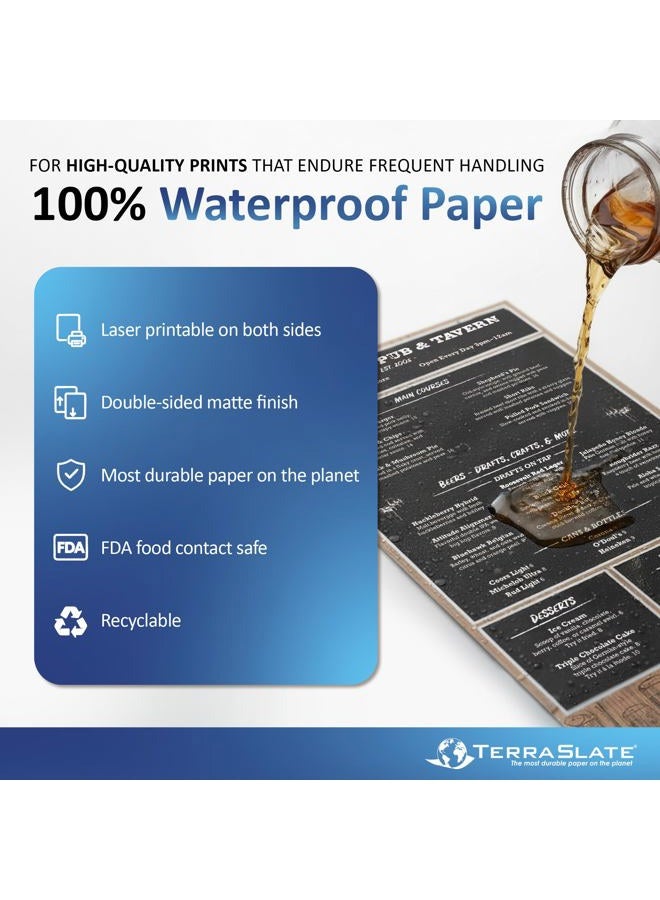 TerraSlate Paper 5 MIL 8.5" x 14" Waterproof Laser Printer/Copy Paper 50 Sheets - Image 2