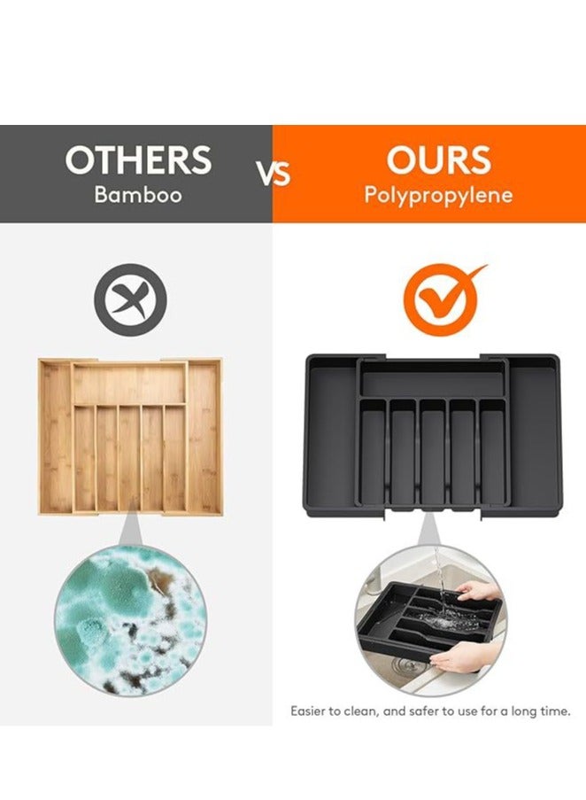Stunning plastic storage box with adjustable cutlery rack and extendable drawers - Image 3
