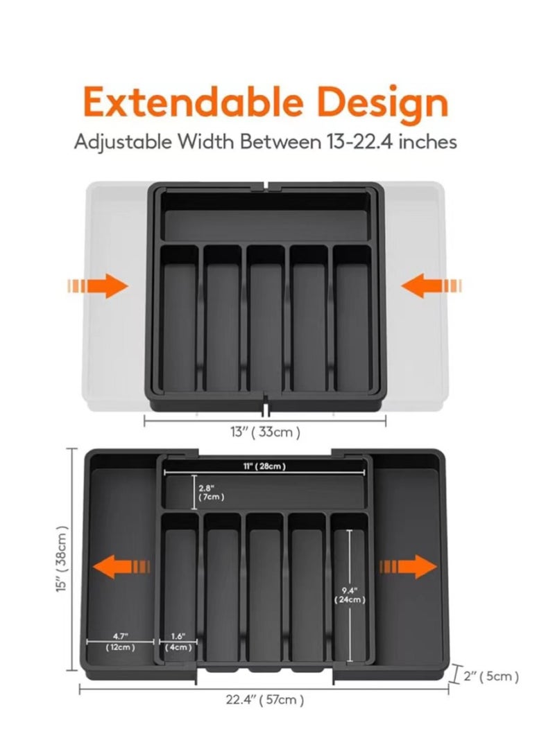 Stunning plastic storage box with adjustable cutlery rack and extendable drawers - Image 5