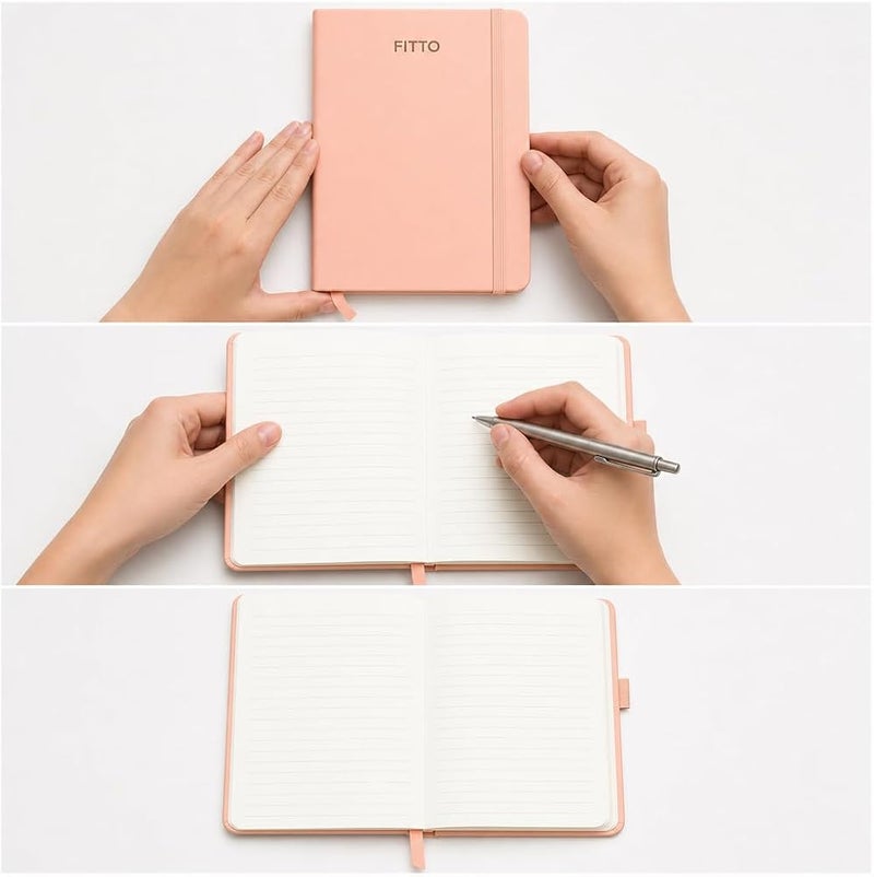 Fitto Customizable A6 Notebook Pink Cover 80gsm, 100 Sheets, 14.3x10.3cm - Image 4