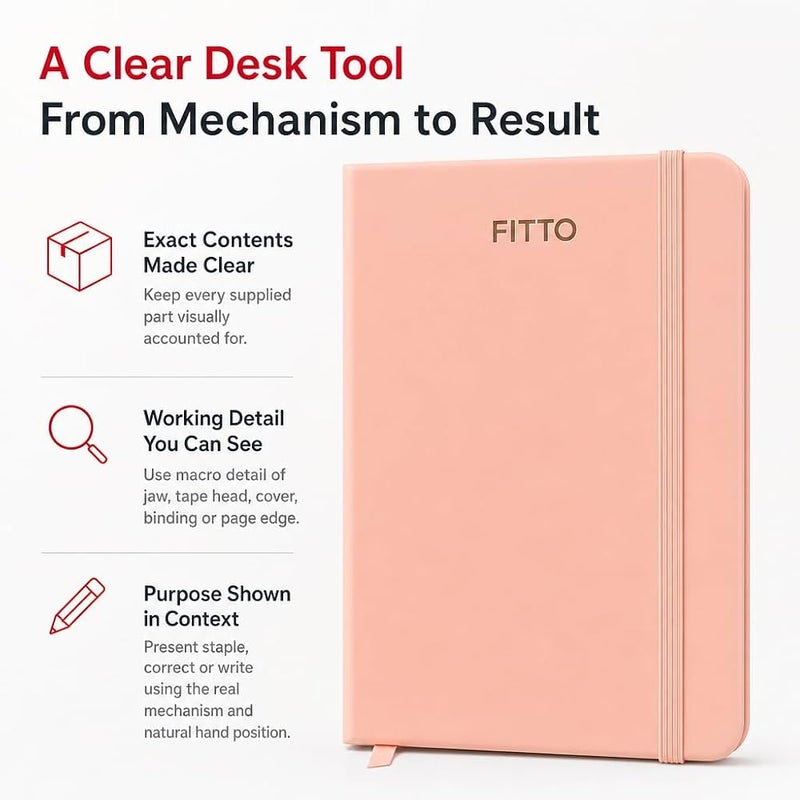 Fitto Customizable A6 Notebook Pink Cover 80gsm, 100 Sheets, 14.3x10.3cm - Image 5