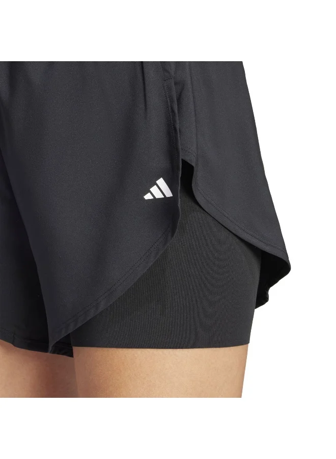 adidas شورت تدريب نسائي أسود  في  مقاس