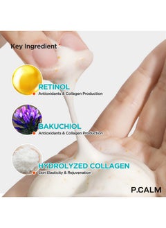 P.CALM Retinolagen Ampoule Shot Foam Cleanser 120Ml Vegan Pore Control Facial Wash With Retinol Collagen Pha Bakuchiol For Sensitive Skin Korean Skincare  - Image 4
