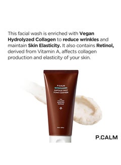 P.CALM Retinolagen Ampoule Shot Foam Cleanser 120Ml Vegan Pore Control Facial Wash With Retinol Collagen Pha Bakuchiol For Sensitive Skin Korean Skincare  - Image 3