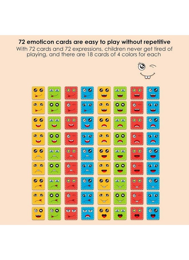 Sky Tech ® Kid Face Changing Cube Building Blocks Puzzle, Wooden Rubik'S Cube Face Expression Toy, Educational Face Matching Family Board Game (16 Wooden Puzzles And 72 Cards)  - Image 4