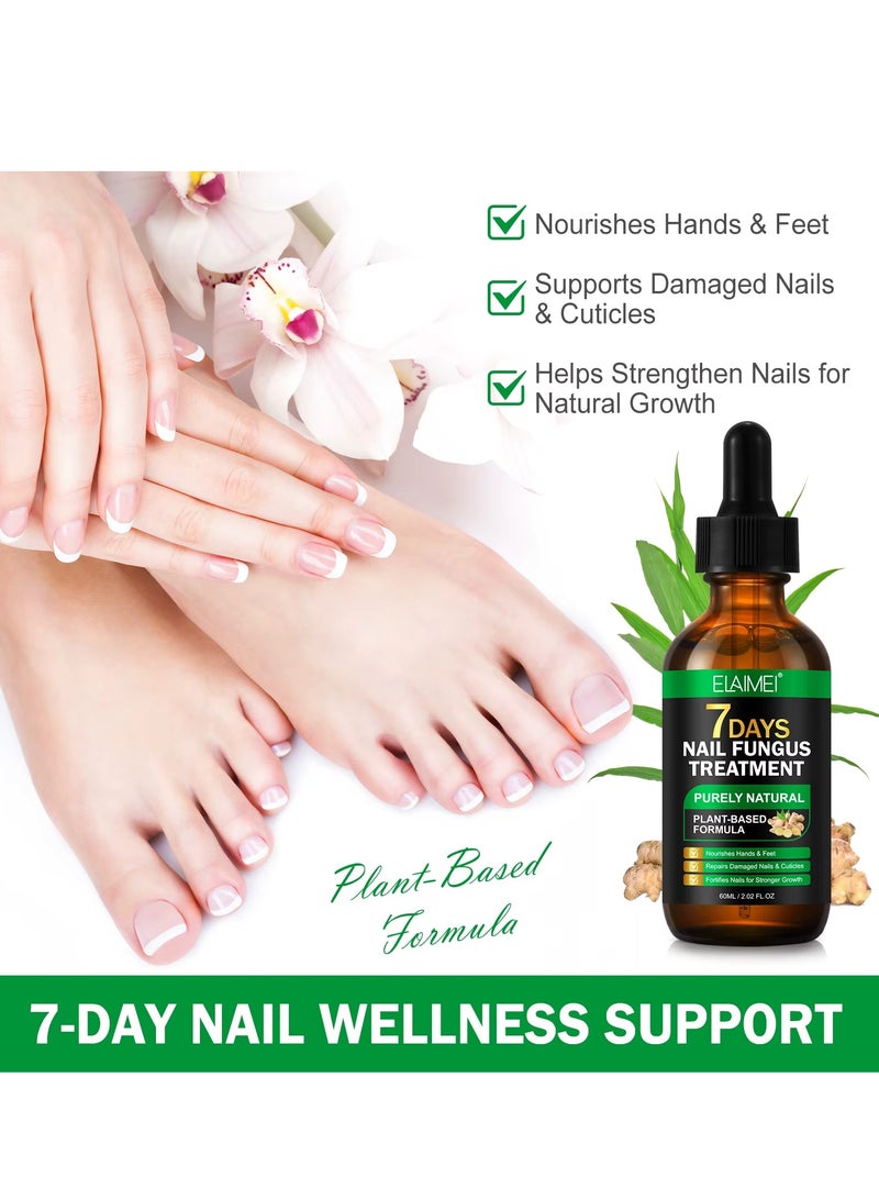 Elaimei 60ml Nail Fungus Treatment Serum Ginger Nail Growth Serum Repair & Strengthen Damaged Nails Ginger Cuticle Care Oil Deep Hydration & Nourishing Support Healthy Toenails & Fingernails - Image 5