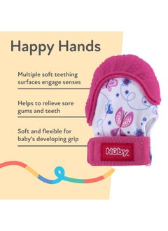 Nuby Nuby Soothing Teething Mitten with Hygienic Travel Bag, Pink.  - Image 5