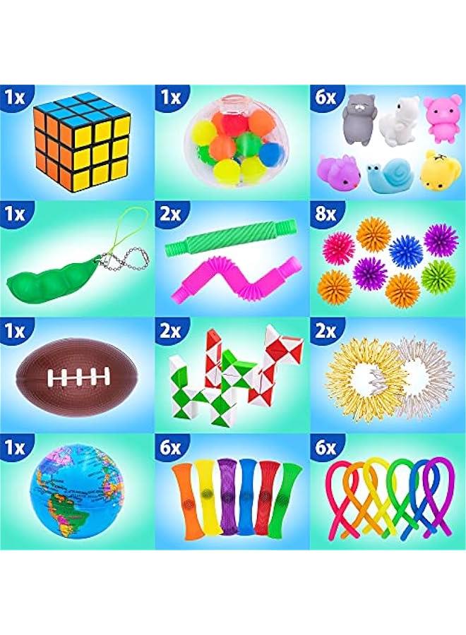 50 Pcs Fidget Toys Pack - Stocking Stuffers for Kids, Gifts for Kids, Party Favors - Adults Stress Relief Sensory Toy - ADHD Toys Bulk for Classroom Treasure Box Prizes - Pop Its - Image 3