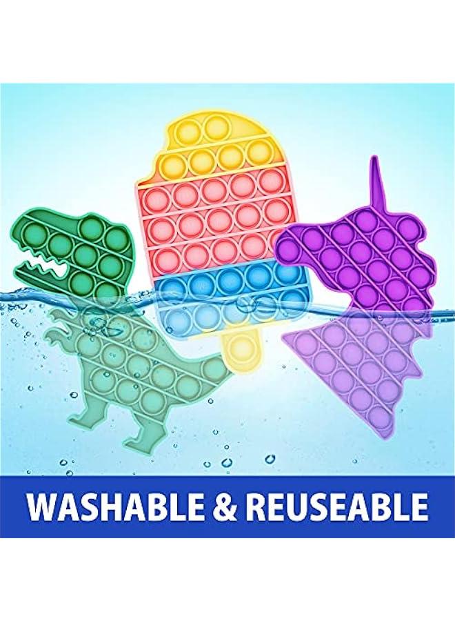 50 Pcs Fidget Toys Pack - Stocking Stuffers for Kids, Gifts for Kids, Party Favors - Adults Stress Relief Sensory Toy - ADHD Toys Bulk for Classroom Treasure Box Prizes - Pop Its - Image 4