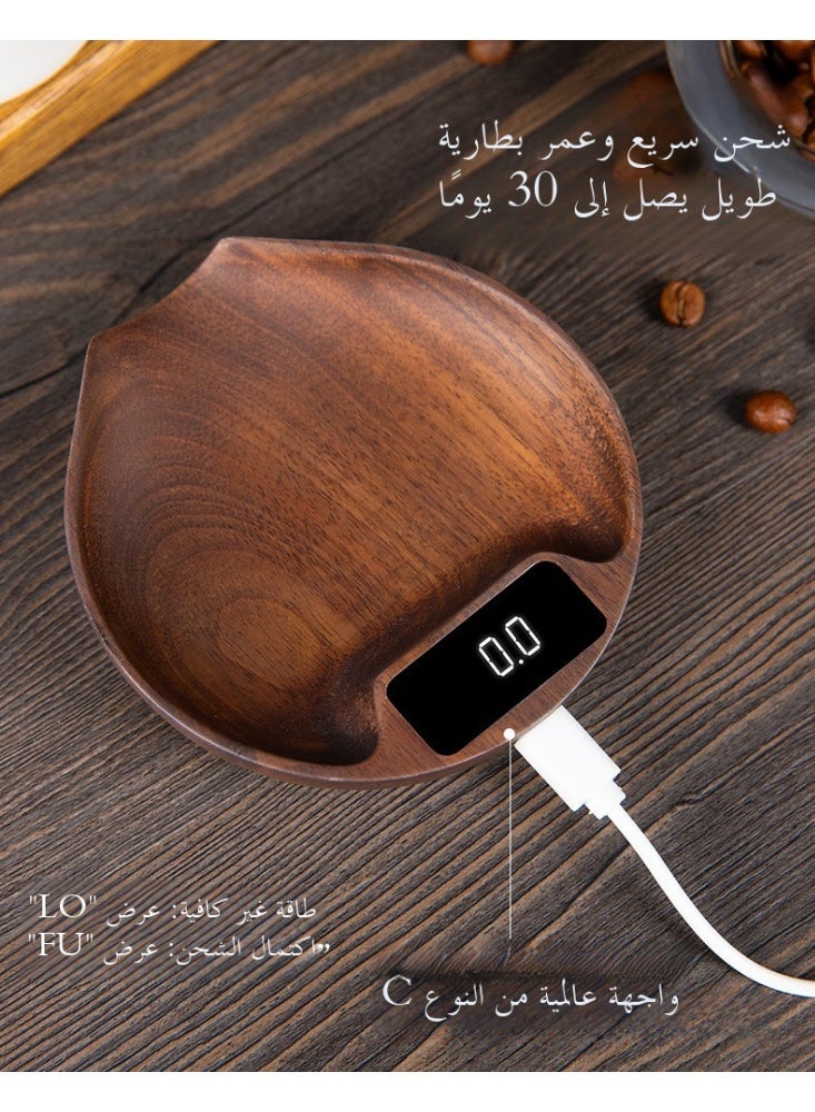 صندوق هدايا لعيد الأب، يحتوي على ميزان إلكتروني خشبي للقهوة، بتصميم مبسط وسهل الحمل، مناسب لحبوب القهوة والطهاة المنزلية، وميزان إلكتروني عالي الدقة، مع تصميم خشبي أنيق - Image 5