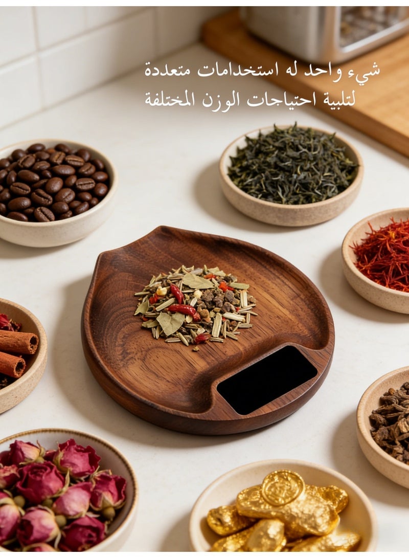 صندوق هدايا لعيد الأب، يحتوي على ميزان إلكتروني خشبي للقهوة، بتصميم مبسط وسهل الحمل، مناسب لحبوب القهوة والطهاة المنزلية، وميزان إلكتروني عالي الدقة، مع تصميم خشبي أنيق - Image 3
