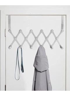 Generic Over the Door Hooks Heavy Duty Over the Door Hanger Hooks Towel Racks with 6 Hook Scalable Over the Door Coat Rack Back of Door Hooks for Hanging Clothes Hanger Adjustable (Silver 1Pcs)  - Image 4