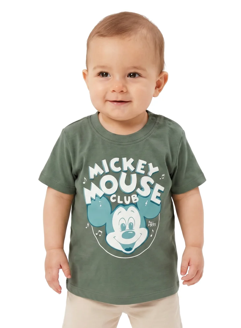 ديزني Disney Mickey Mouse Club Graphic T-Shirt for Baby Boys | Character Print Casual Crew Neck Tee