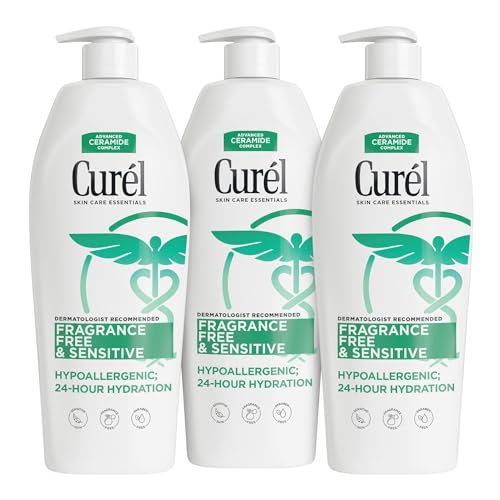 Curel Fragrance Free Lotion Sensitive Hypoallergenic Lotion for Dry Skin Dermatologist Recommended 13 Oz Pack of 3