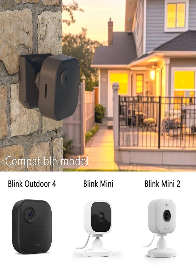 Zwolf Pack of 4 Wall Mount for Blink Camera Outdoor 4 / Blink Mini 2 / Mini, No-Drill Adhesive Installation (Black, 4 Pack) - Image 2