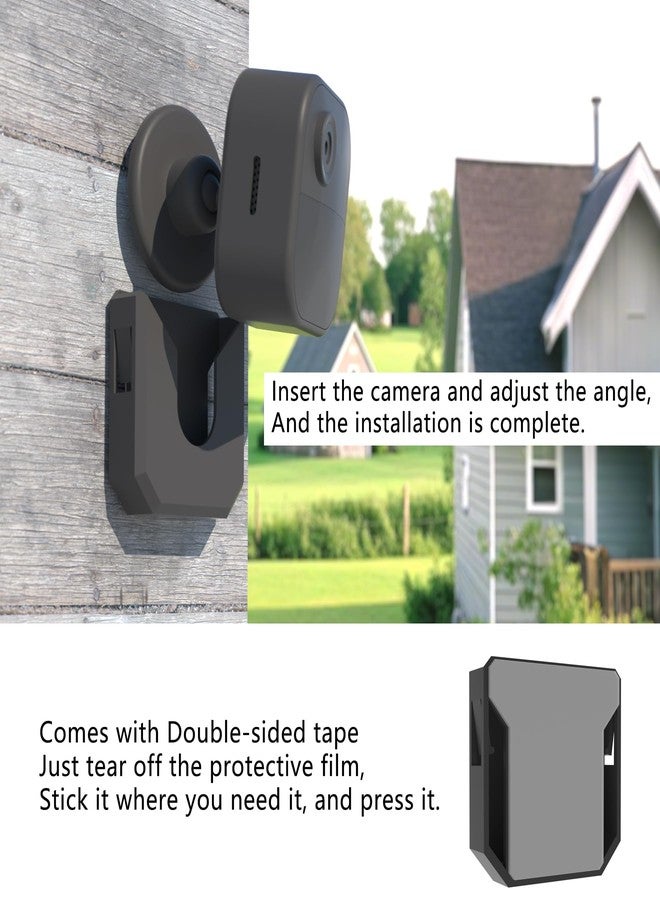 Zwolf Pack of 4 Wall Mount for Blink Camera Outdoor 4 / Blink Mini 2 / Mini, No-Drill Adhesive Installation (Black, 4 Pack) - Image 3