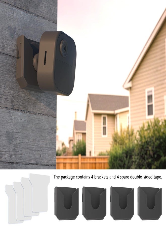 Zwolf Pack of 4 Wall Mount for Blink Camera Outdoor 4 / Blink Mini 2 / Mini, No-Drill Adhesive Installation (Black, 4 Pack) - Image 4
