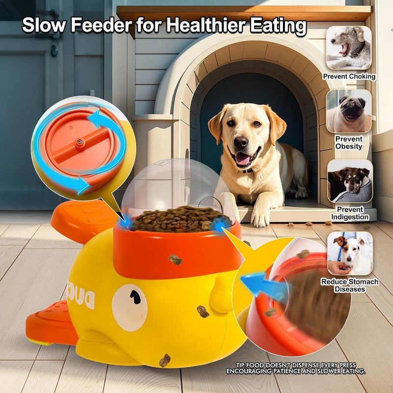 2-in-1 Interactive Dog Slow Feeder Puzzle Toy - Duck Shaped Design for Small to Medium Dogs - Image 4