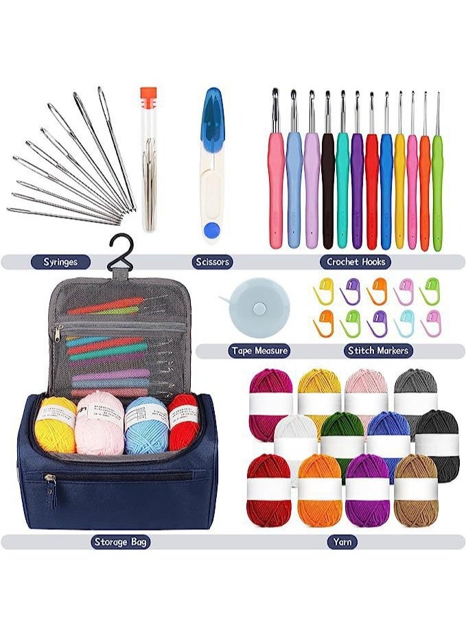 Bukela 46 Piece Crochet Hook and Yarn Set, Beginner Crochet Kit for Adults-Crochet Kits Includes Crochet Hooks Knitting Bag Crochet Yarn for Crocheting Instruction Knitting Kit Crochet Supplies Gift - Image 4