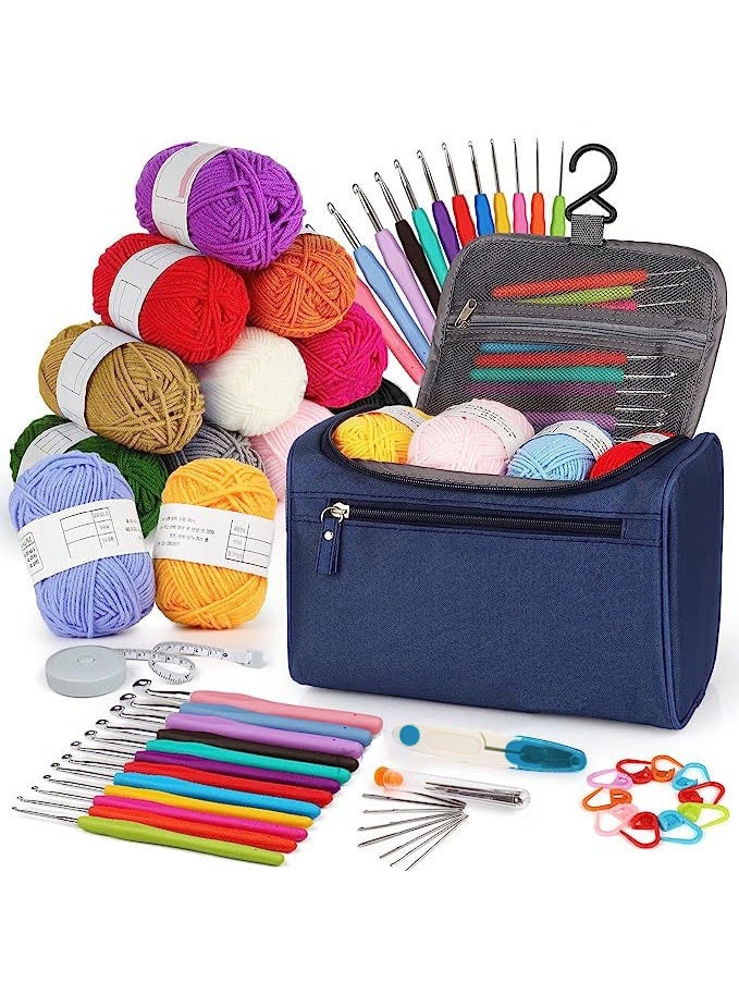 Bukela 46 Piece Crochet Hook and Yarn Set, Beginner Crochet Kit for Adults-Crochet Kits Includes Crochet Hooks Knitting Bag Crochet Yarn for Crocheting Instruction Knitting Kit Crochet Supplies Gift - Image 1