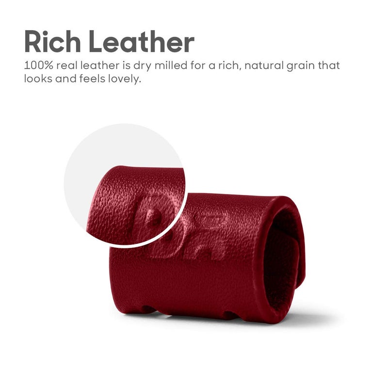 Daily Objects حزام كابل DailyObjects لتغليف الكابلات/الأسلاك | لف الكابلات، حامل سماعات الرأس، منظم مصغر | مصنوع من جلد مجفف ومطحون | (أحمر وأخضر) - مجموعة من 4 - Image 3