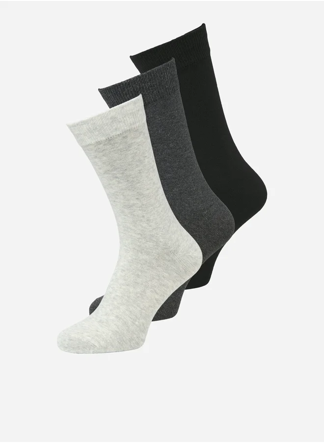 جاك اند جونز Set of 3 - Plain Crew Socks
