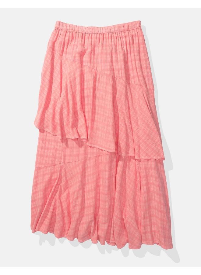 تنورة ميدي بطبقات غير متماثلة