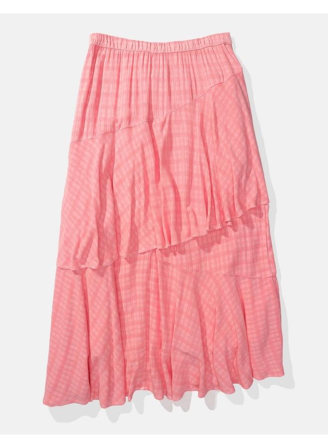 تنورة ميدي بطبقات غير متماثلة