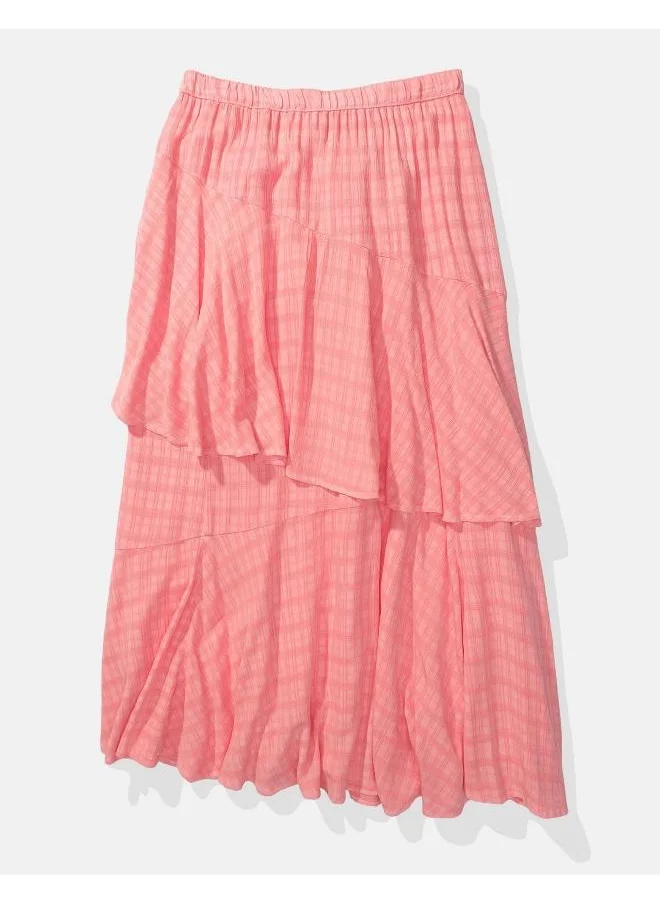 American Eagle Asymmetric Tiered Midi Skirt