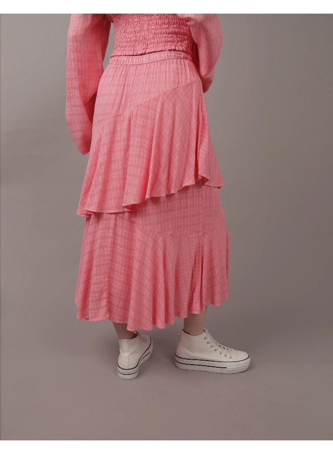 American Eagle Asymmetric Tiered Midi Skirt  - Image 2