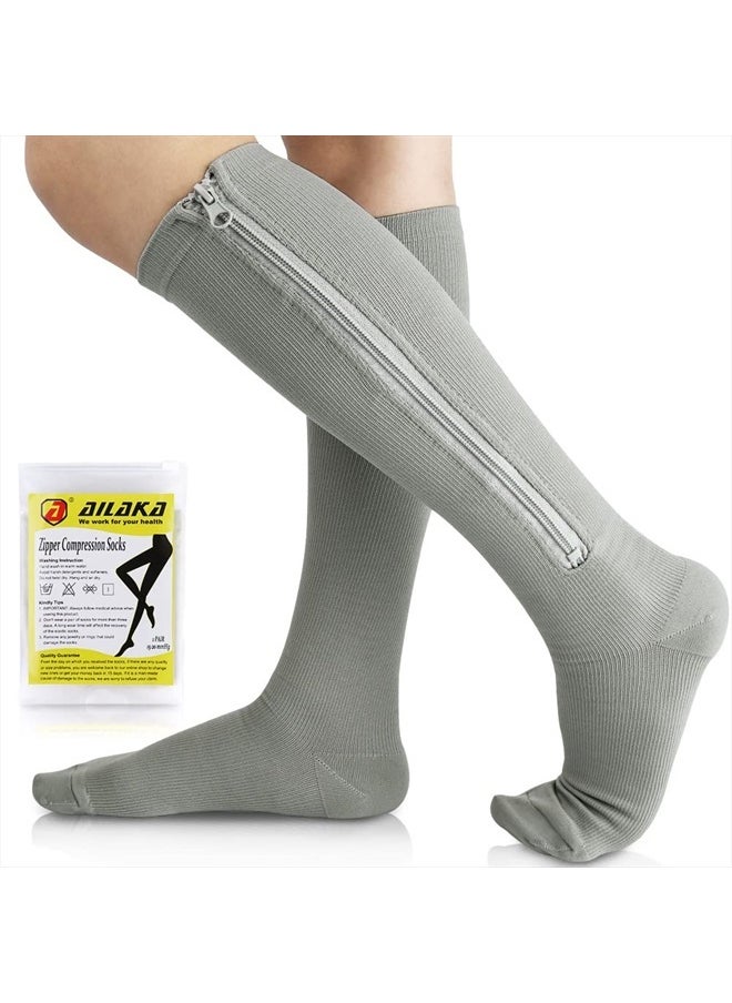 Ailaka Medical 15-20 mmHg Zipper Compression Socks Women Men  - Image 1