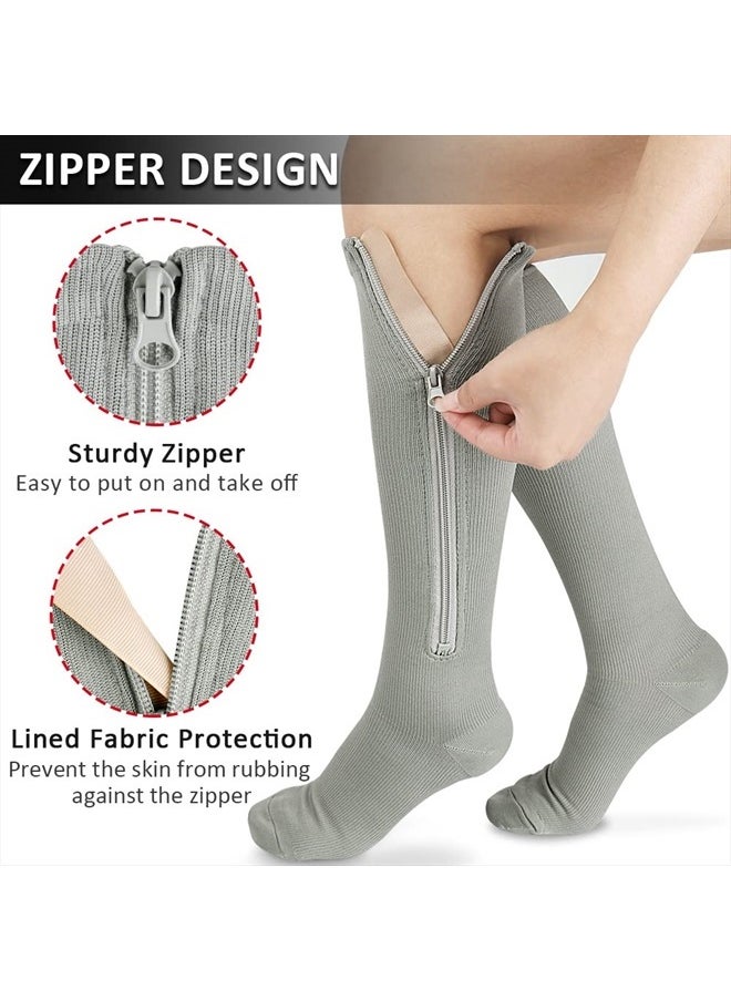 Ailaka Medical 15-20 mmHg Zipper Compression Socks Women Men  - Image 3