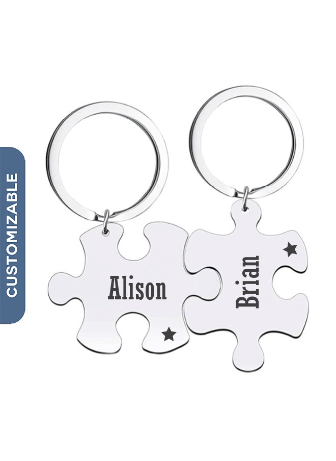 Share the Love - Personalized Puzzle Keychains – Custom Engraved Pieces for Couples, Friends, or Family, Perfect Gift for Special Occasions - Image 1