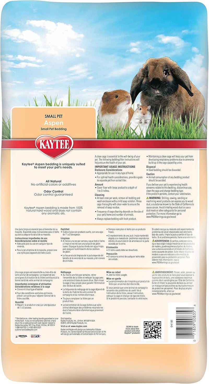 Kaytee Aspen Small Animal Pet Bedding For Pet Guinea Pigs, Rabbits, Hamsters, Gerbils, and Chinchillas, 19.7 Liters - Image 2
