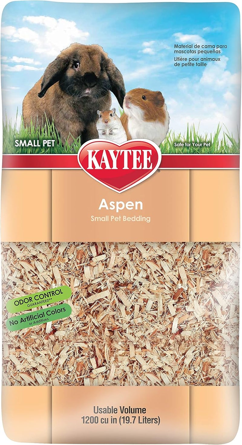Kaytee Aspen Small Animal Pet Bedding For Pet Guinea Pigs, Rabbits, Hamsters, Gerbils, and Chinchillas, 19.7 Liters - Image 1