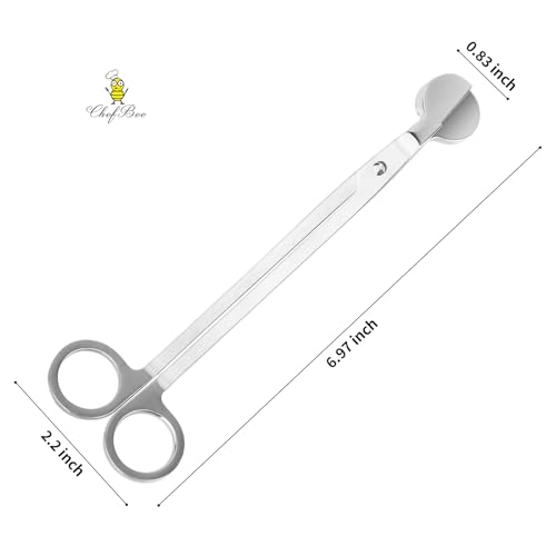 CHEFBEE Candle Wick Trimmer, Polished Stainless Steel Wick Clipper Cutter, Scissors, Reaches Deep Into Candles to Cut Spent Cord, Allow Cleaner Burn and Prevent Soot Buildup - Image 2