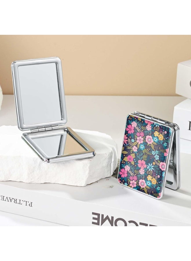 مرآة مدمجة مزدوجة الجانبين بتكبير، مرآة جيب صغيرة قابلة للطي، مرآة مكياج محمولة لليد أو الحقيبة أو السفر، مرآة تجميل مكتبية دوارة مثالية كهدية - Image 5