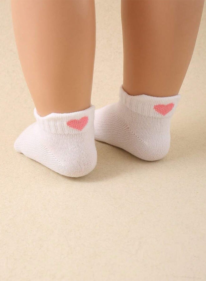 5 Pairs Toddler Baby Ankle Socks, Cute 3D Heart Ornament, Soft Breathable Cotton Socks, Comfort Stretchy for Newborn Infant Daily Use & Gift - Image 5